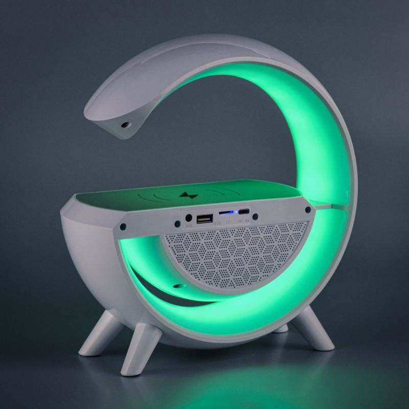 Activejet Solo LED skrivebordslampe med musik og RGB-belysning i hvid