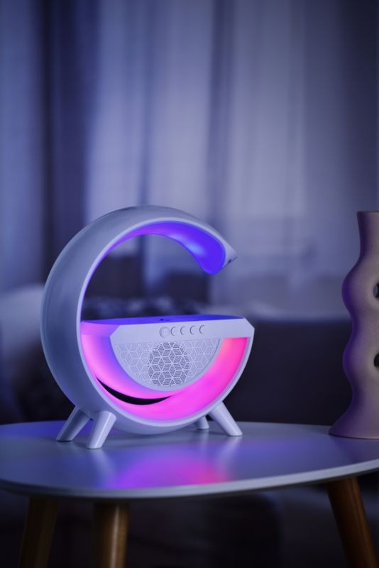 Activejet Solo LED skrivebordslampe med musik og RGB-belysning i hvid