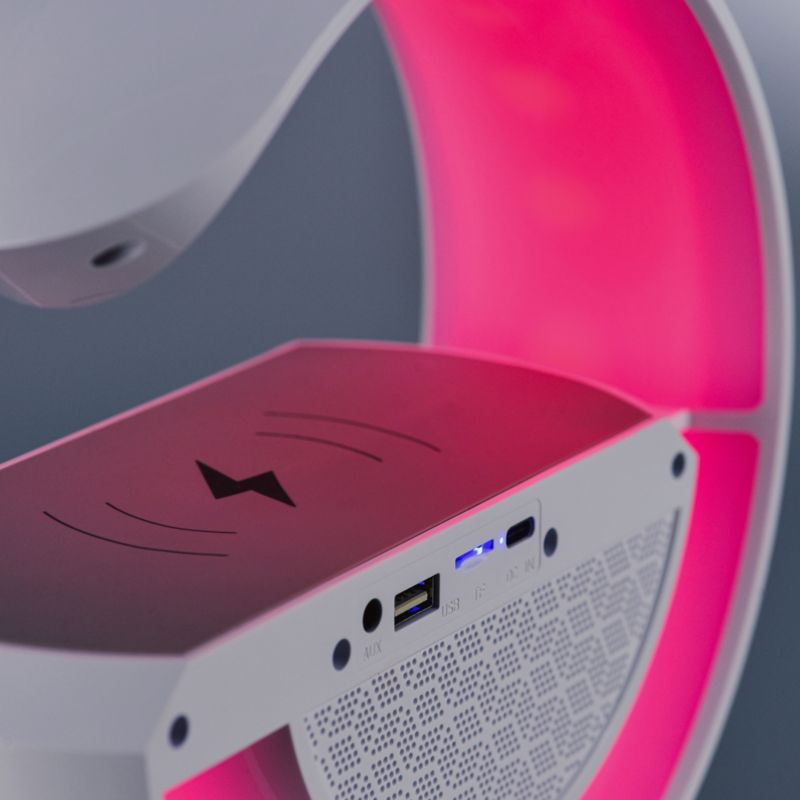 Activejet Solo LED skrivebordslampe med musik og RGB-belysning i hvid