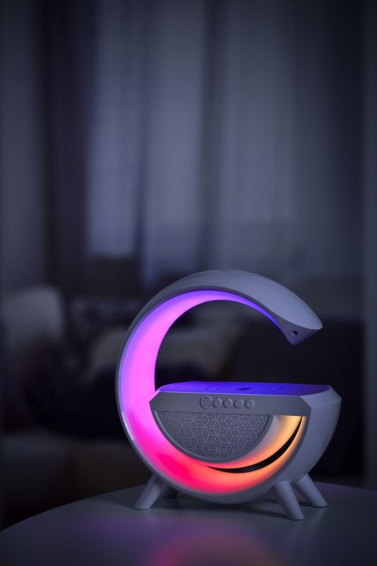 Activejet Solo LED skrivebordslampe med musik og RGB-belysning i hvid