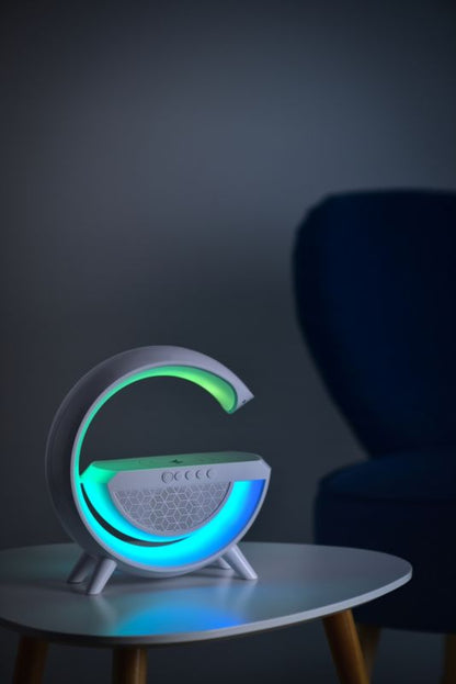 Activejet Solo LED skrivebordslampe med musik og RGB-belysning i hvid
