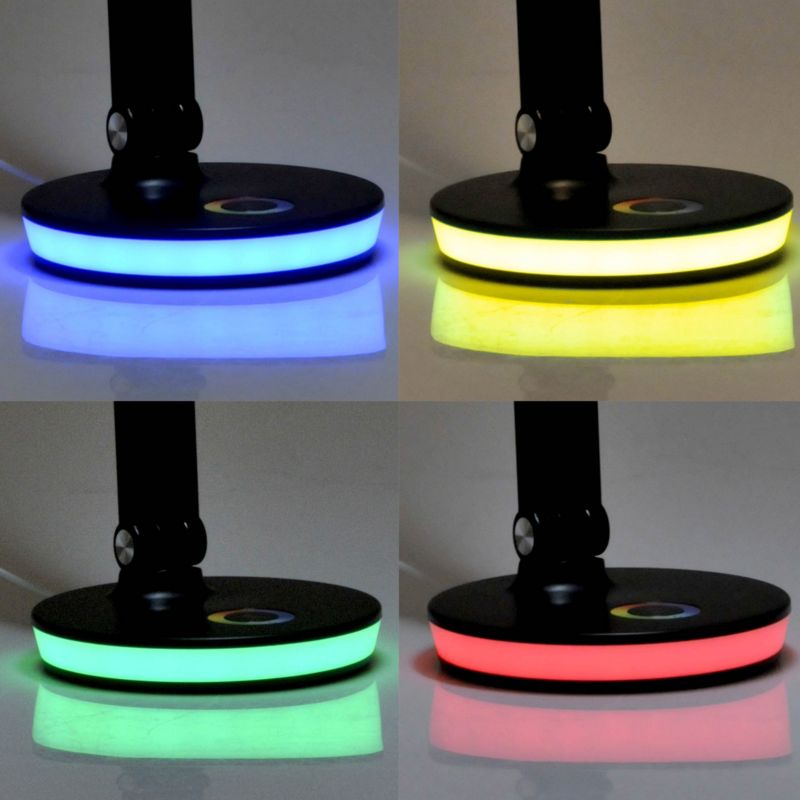 LED skrivebordslampe Goldlux Neptun 4000 K RGB sort