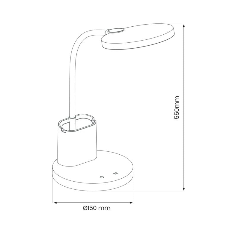 LED skrivebordslampe Milagro Scoula 8 W hvid