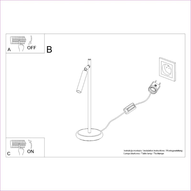 PasteLo skrivebordslampe sort 1 stk.