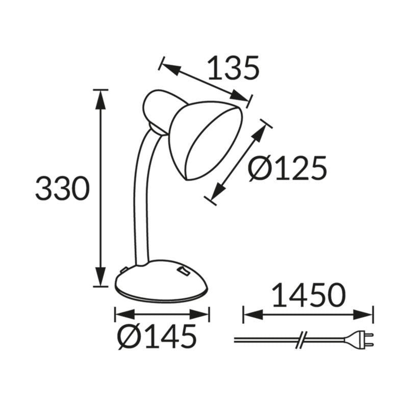 Bordlampe Tola 1 x E27 Sort