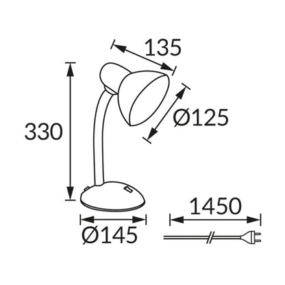 Bordlampe Tola 1 x E27 Sort