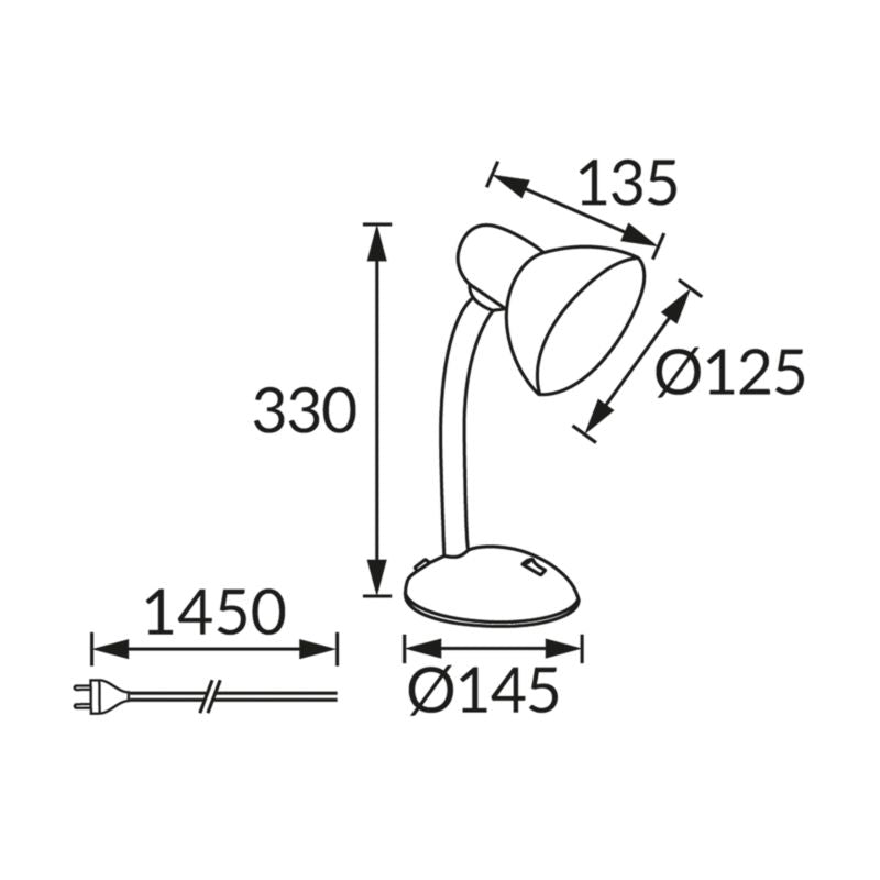 Bordlampe Tola 1xE27 Sølv