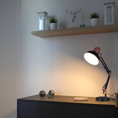 XUDO tegnebordslampe E27 justerbar sort-guld 1 stk.