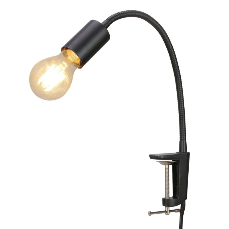 Lampe Ghlin 1-punkts E27 Klips Sort Mat