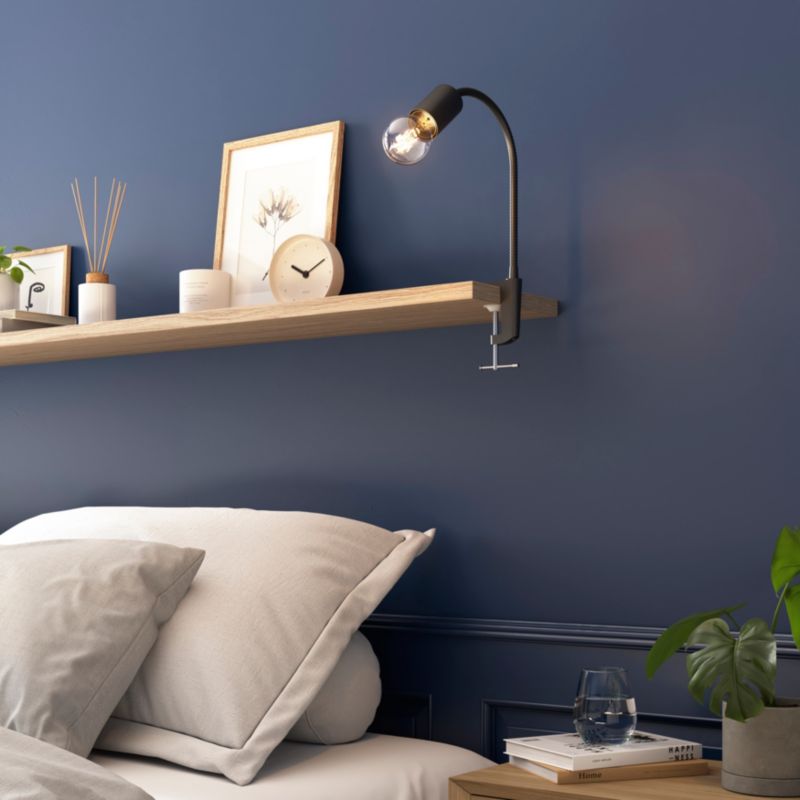 Lampe Ghlin 1-punkts E27 Klips Sort Mat