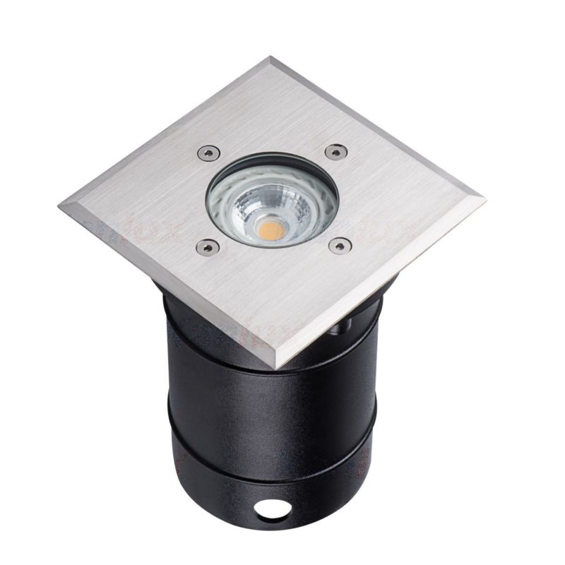 Jordindbygget Spotlampe Berg 11x11x14,5 cm Sort/Sølv