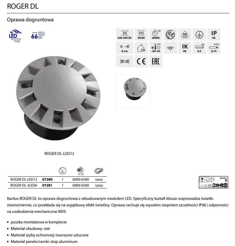 Indkørselslampe Roger 7x10x10 cm Grå LED 1W 6000K IP66