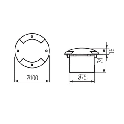 Indkørselslampe Roger 7x10x10 cm Grå LED 1W 6000K IP66
