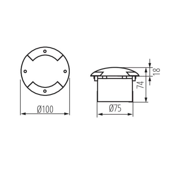 Indkørselslampe Roger 7x10x10 cm Grå LED 1W 6000K IP66