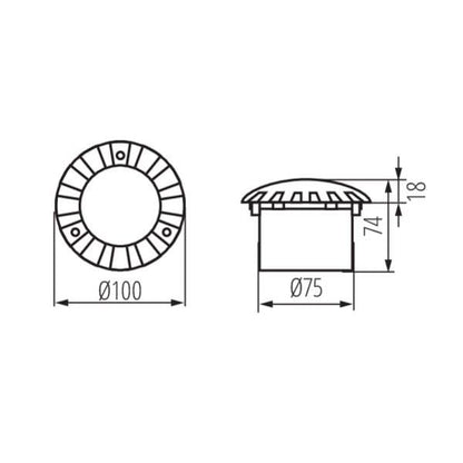Indkørselslampe Roger 7x10x10 cm Grå LED 1W 6500K IP66