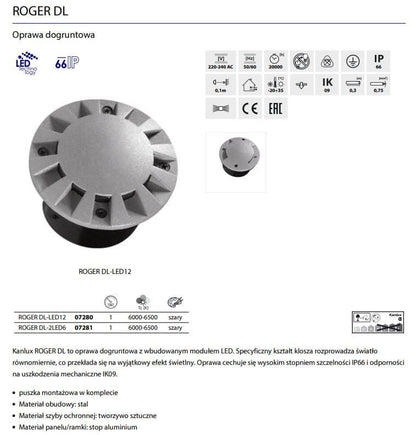 Indkørselslampe Roger 7x10x10 cm Grå LED 1W 6500K IP66