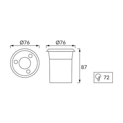 Indkørselslampe Gawra 6W LED 4200K 400lm IP67 Mat Krom 8,7x7,6x7,6 cm