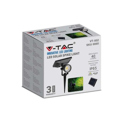 Indkørselslampe V-TAC Vt-952 Sort LED 3000K 40lm IP65 28x14x15 cm Plast