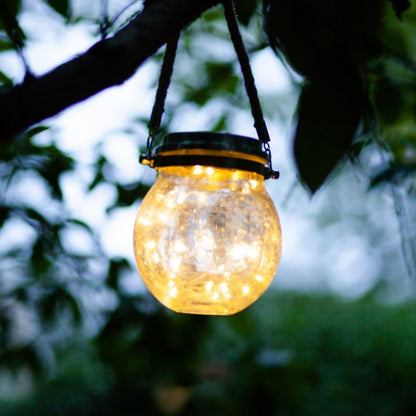 Lignao solcellelampe med sprækket glaskugle