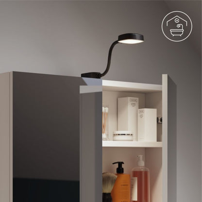 GoodHome Hornbil IP44 overskabslampe i mat-sort