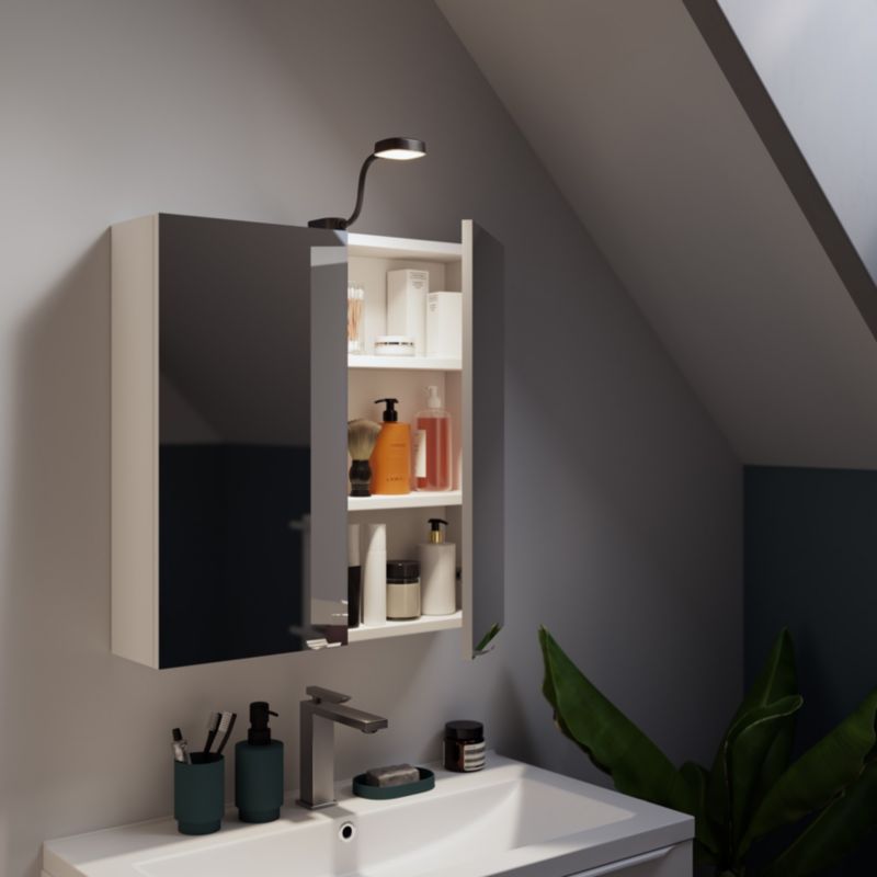GoodHome Hornbil IP44 overskabslampe i mat-sort