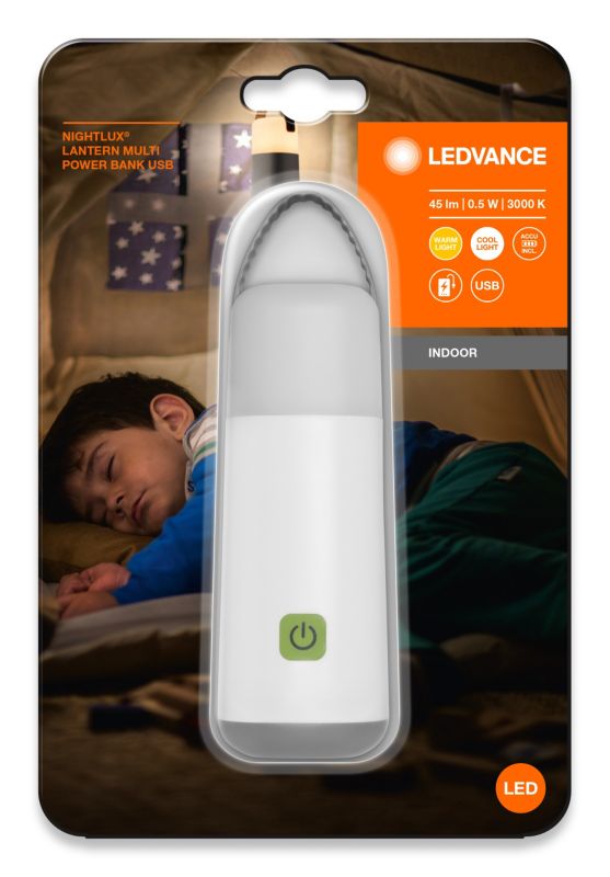 Natlampe Nightlux USB CCT Powerbank Hvid
