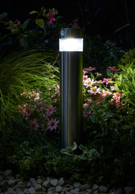 GoodHome Kiana solcelle udendørslampe med bevægelsessensor 50 lm 5000 K i stål