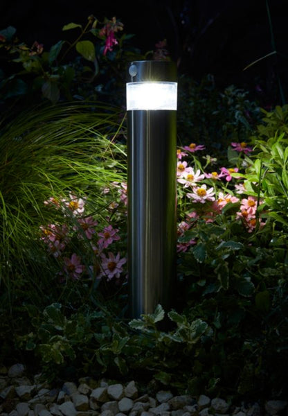 GoodHome Kiana solcelle udendørslampe med bevægelsessensor 50 lm 5000 K i stål