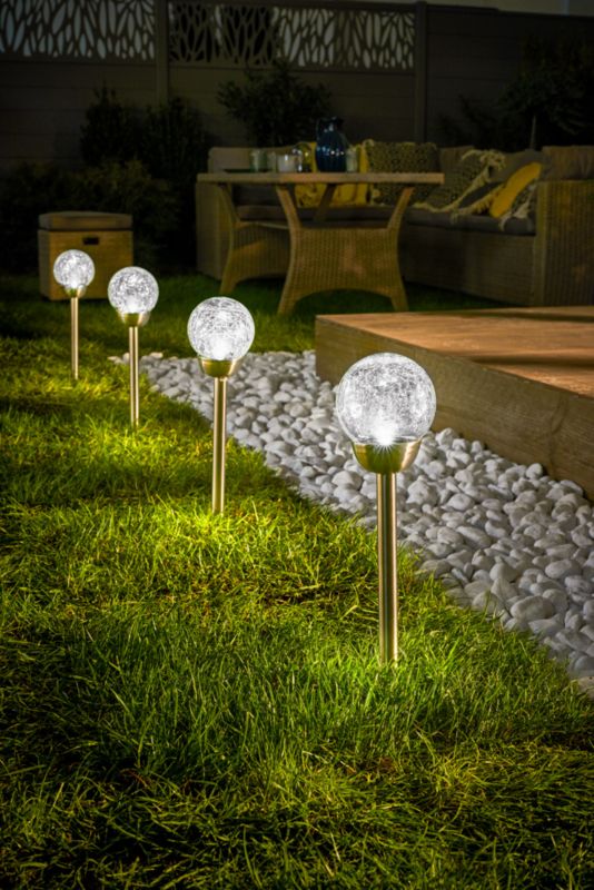 Blooma LED solcellelampe til haven 5000 K med knust glas