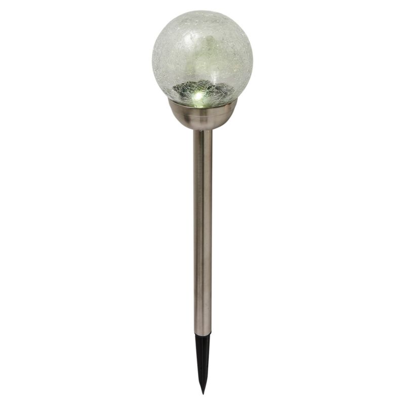 Sollampe til have LED 5000 K Revnet glas 12x12x56 cm