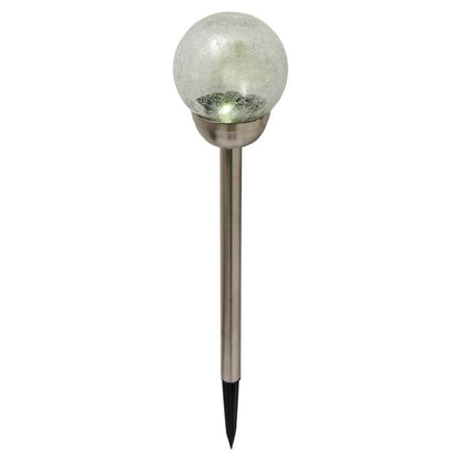 Sollampe til have LED 5000 K Revnet glas 12x12x56 cm