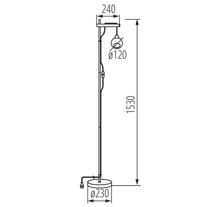 LightLogic LL COMT FL gulvlampe 1xE14 7W sort træ 153 cm 1 stk.