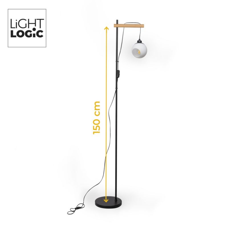 LightLogic LL COMT FL gulvlampe 1xE14 7W sort træ 153 cm 1 stk.