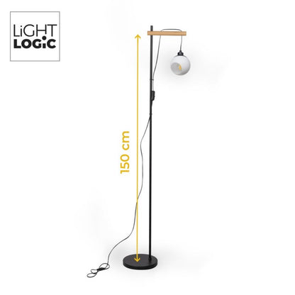 LightLogic LL COMT FL gulvlampe 1xE14 7W sort træ 153 cm 1 stk.
