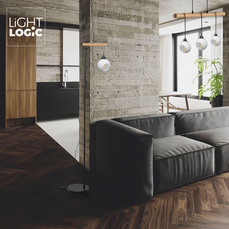 LightLogic LL COMT FL gulvlampe 1xE14 7W sort træ 153 cm 1 stk.