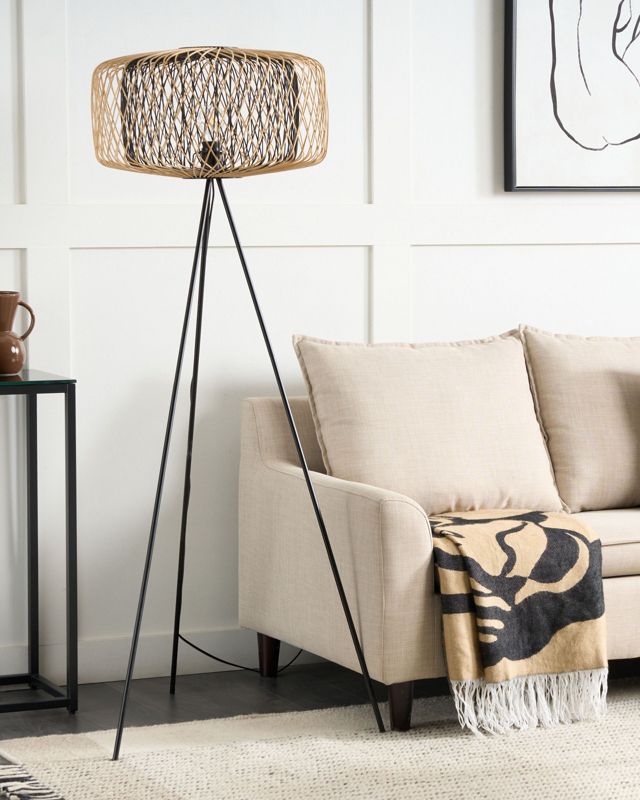 Javari gulvlampe bambustræ sort 1 stk.