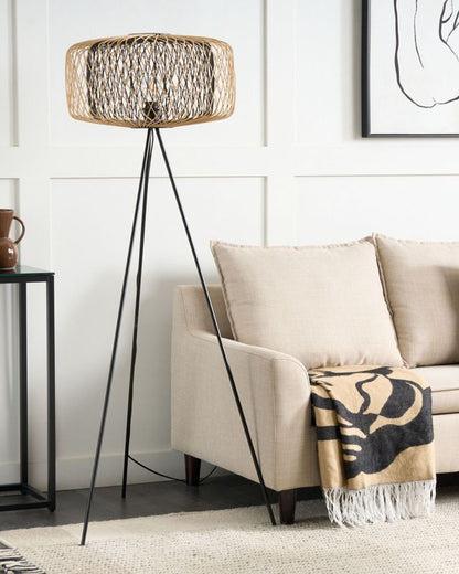 Javari gulvlampe bambustræ sort 1 stk.