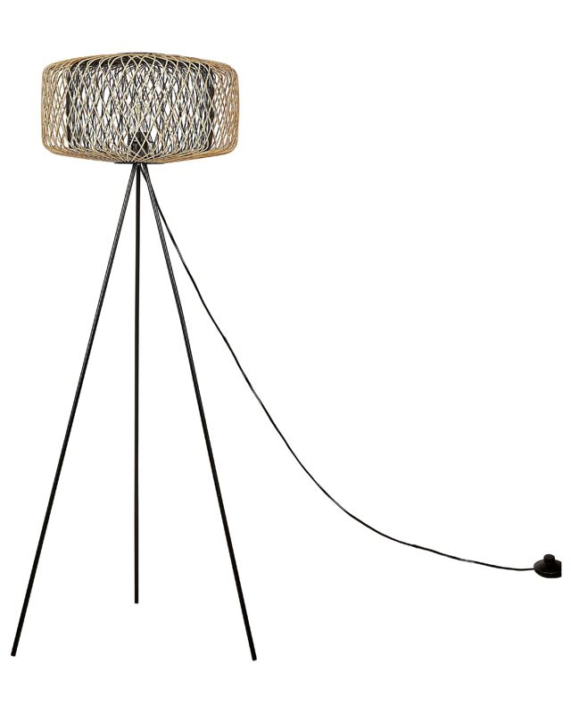 Javari gulvlampe bambustræ sort 1 stk.