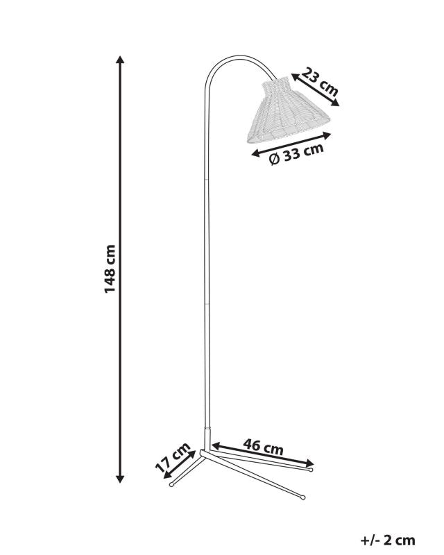 Kerian rattan gulvlampe naturlig 1 stk.