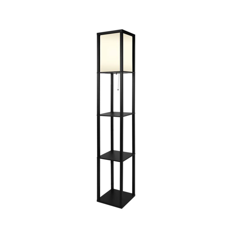 LightLogic LL SUSSE FL E27 gulvlampe med hylder, sort, 160 cm, 1 stk.