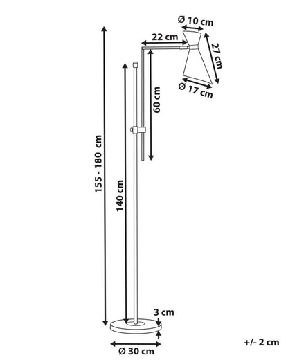Melawi gulvlampe i metal, sort, 1 stk.
