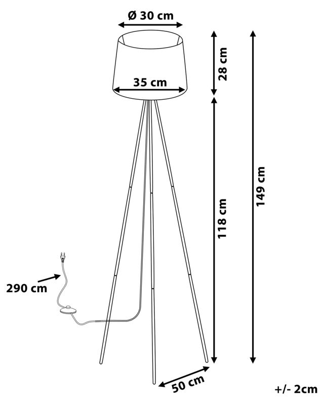 Sambra metal gulvlampe sort 1 stk.