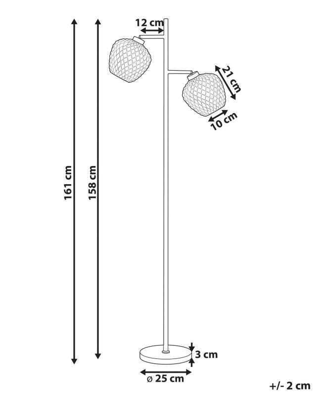 Sherry Metal gulvlampe sort 1 stk.