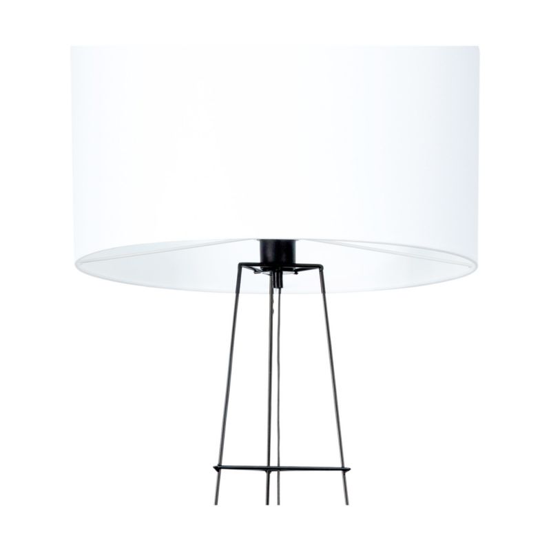 Gulvlampe SPOT Light 1xE27 60W Elegant sort med hvidt stofskærm, polsk producent, 1 stk.