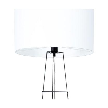 Gulvlampe SPOT Light 1xE27 60W Elegant sort med hvidt stofskærm, polsk producent, 1 stk.