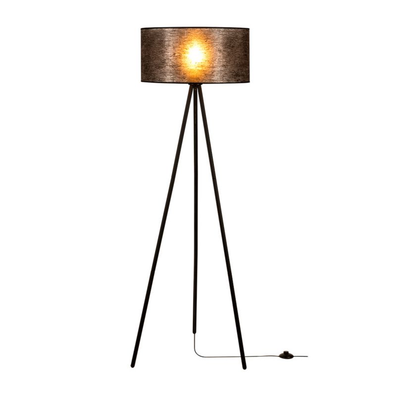 Gulvlampe SPOT Light 1xE27 Max. 40W Sort Metaltr tripod med sort lampeskærm, polsk producent, 1 stk.
