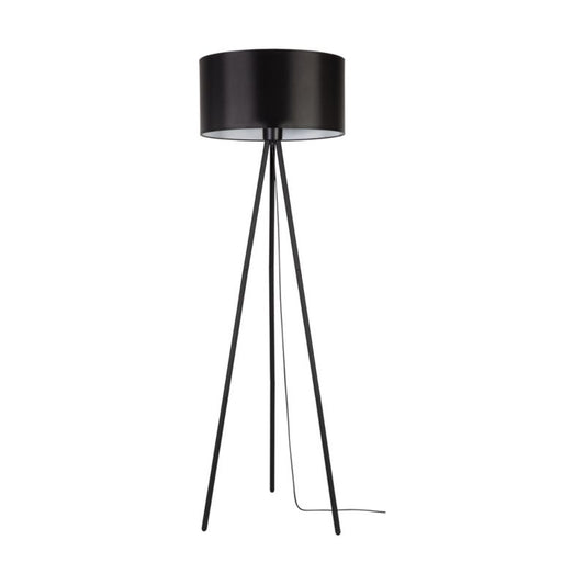 Gulvlampe SPOT Light 1xE27 Max. 40W Industrielt design med sort metalfod og sort stofskærm, Polsk producent, 1 stk.