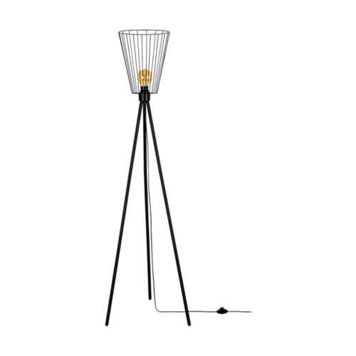 Gulvlampe SPOT Light 1xE27 Max. 40W Klassisk sort fod med elegant sort skærm, polsk producent, 1 stk.