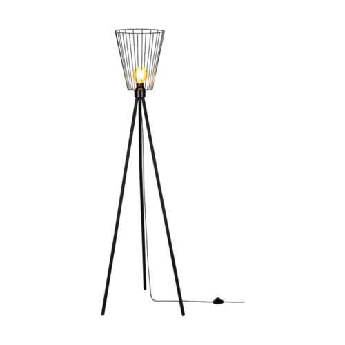 Gulvlampe SPOT Light 1xE27 Max. 40W Klassisk sort fod med elegant sort skærm, polsk producent, 1 stk.
