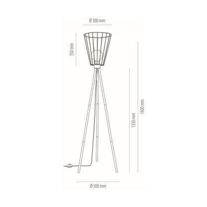 Gulvlampe SPOT Light 1xE27 Max. 40W Klassisk sort fod med elegant sort skærm, polsk producent, 1 stk.